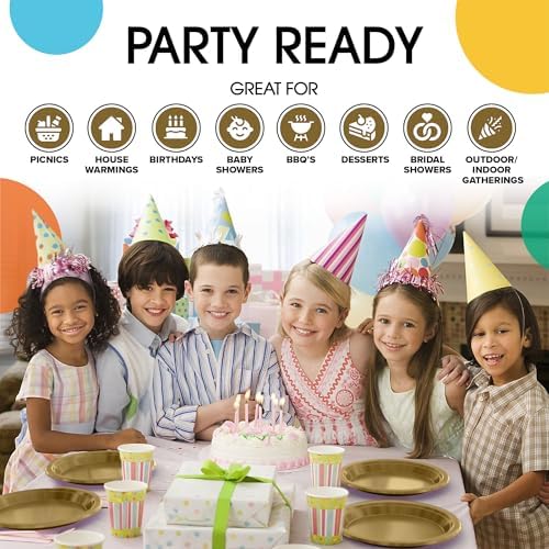10 in. Gold Plastic Plates | 50 Count