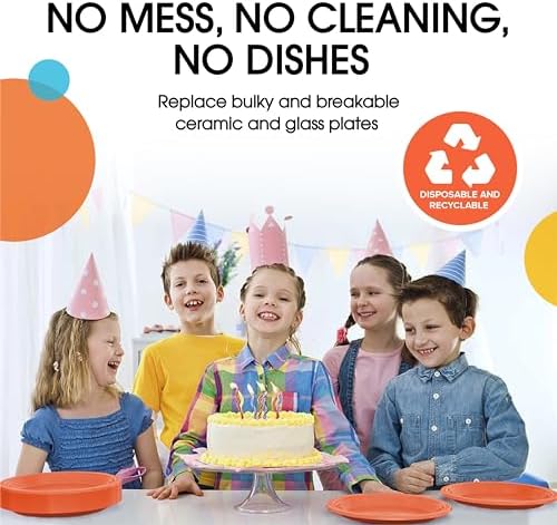 10 in. Orange Plastic Plates | 50 Count