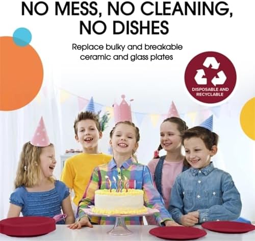 9 in. Burgundy Plastic Plates | 50 Count
