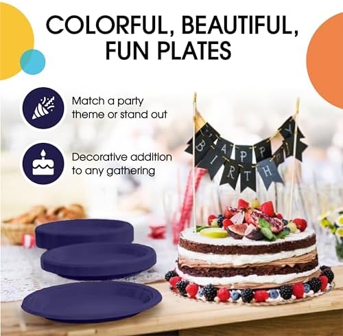 10 in. Navy Plastic Plates | 50 Count