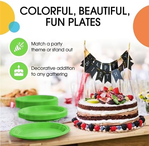 7 in. Lime Green Plastic Plates | 50 Count