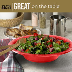 12 Oz. Red Plastic Bowls | 50 Count