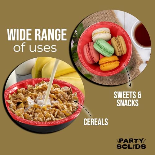 12 Oz. Red Plastic Bowls | 50 Count