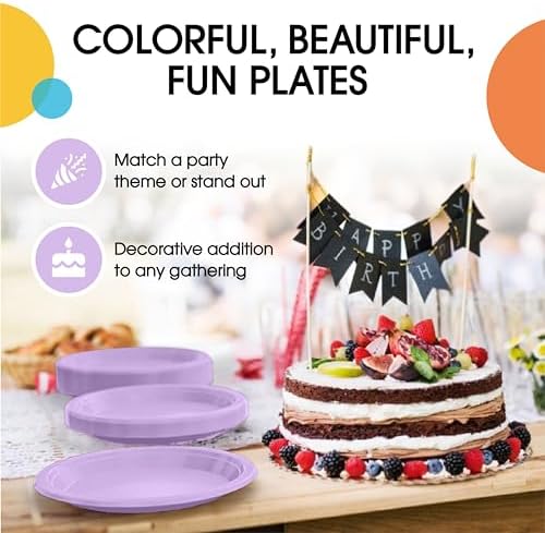 10 in. Lavender Plastic Plates | 50 Count
