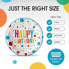 7 in. Birthday Print Paper Plates | 50 Ct.