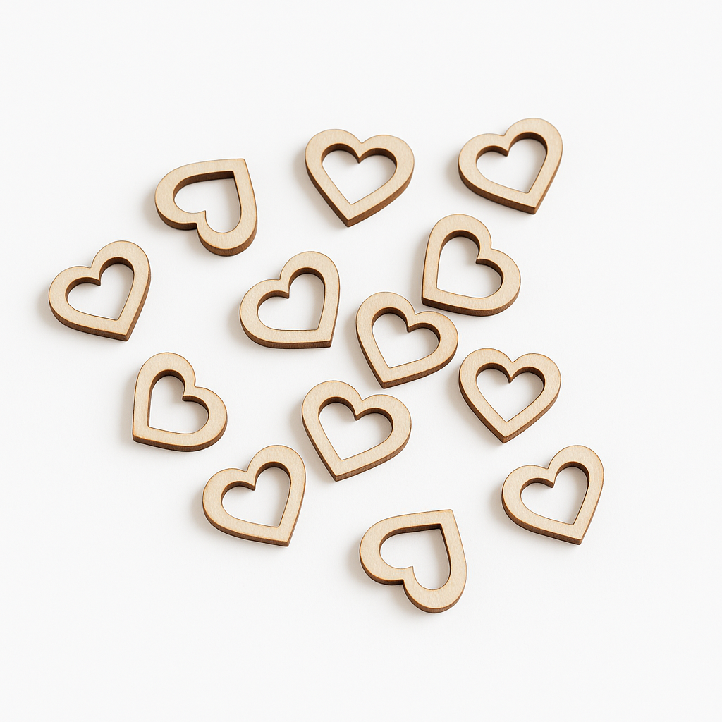 Rustic Wooden Heart Confetti for Weddings