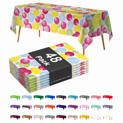 Balloon Print Plastic Table Cover | Case of 48 | 54 in. x 108 in.