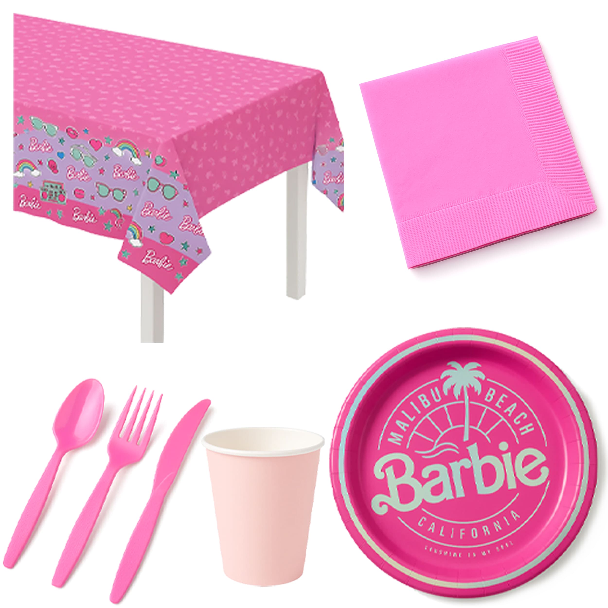 81 Pcs Barbie Birthday Party Base Kit - For 8 Guests