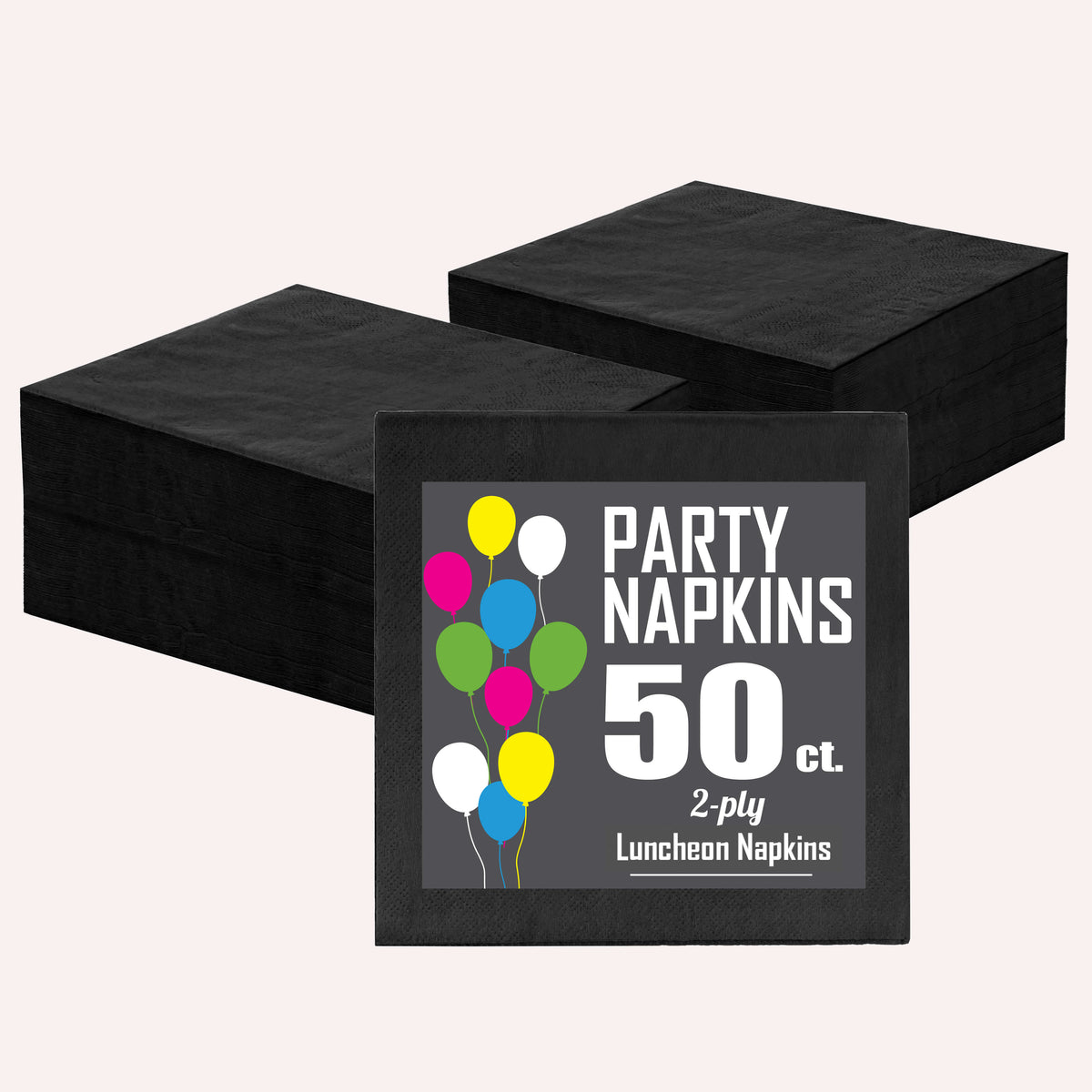 Black Luncheon Napkins - 6.75 in. | 1800 Count