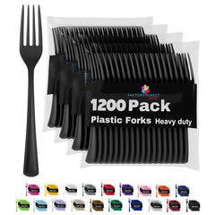 Heavy Duty Black Plastic Forks - 7.5 in. | Case of 1200