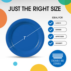 7 In. Dark Blue Paper Plates - 20 Ct.