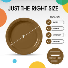 9 In. Bronze Paper Plates - 20 Ct.