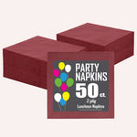 Burgundy Luncheon Napkins - 6.75 In. X 6.75 In. | 50 Count