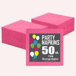 Cerise Beverage Napkins - 4.75 in. x 4.75 in. | 50 Count