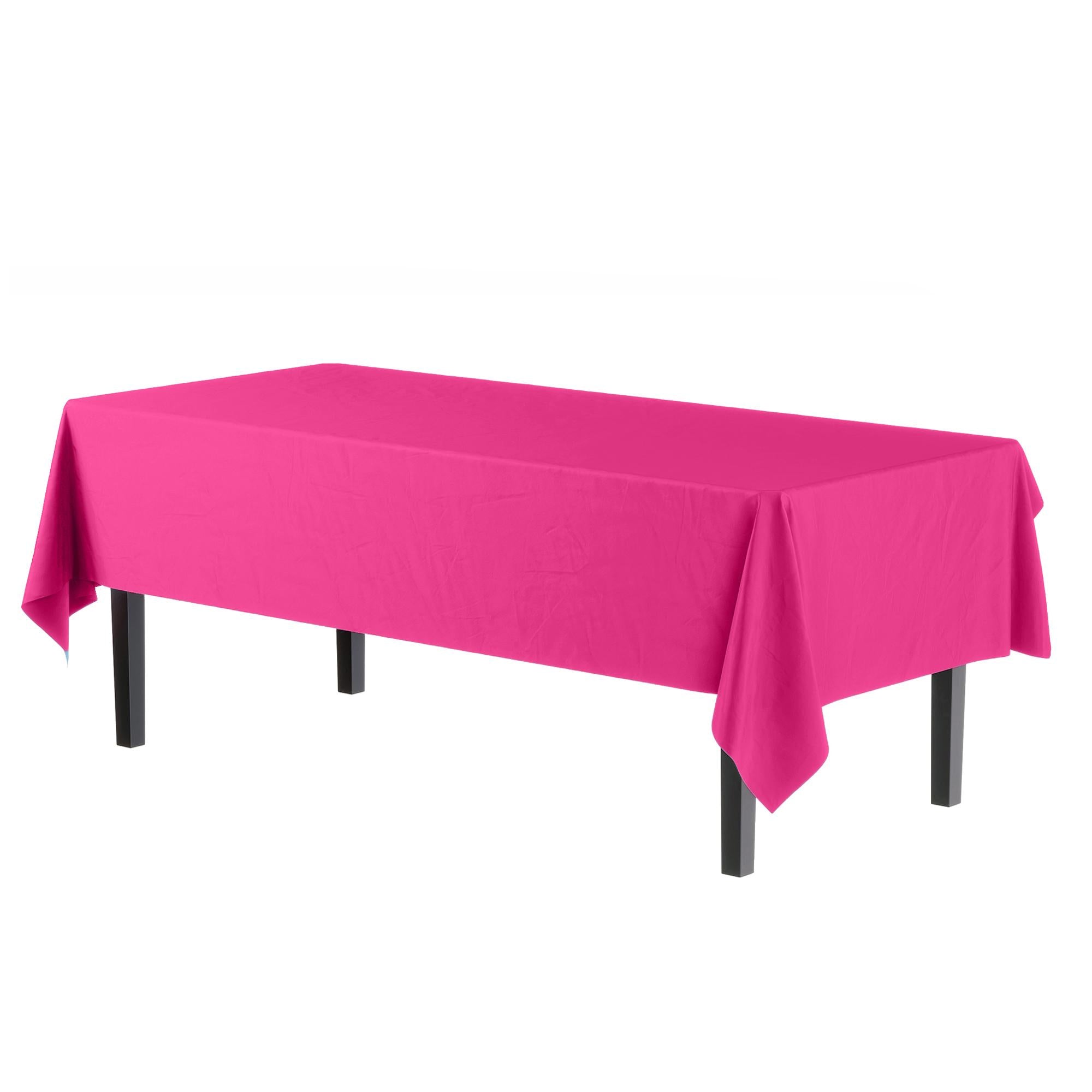 Cerise Plastic Table Covers | 12 Pack - 54 In. x 108 In.