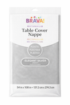 Elegant Silver Plastic Table Cover - 54x108 - 54 in. x 108 in.