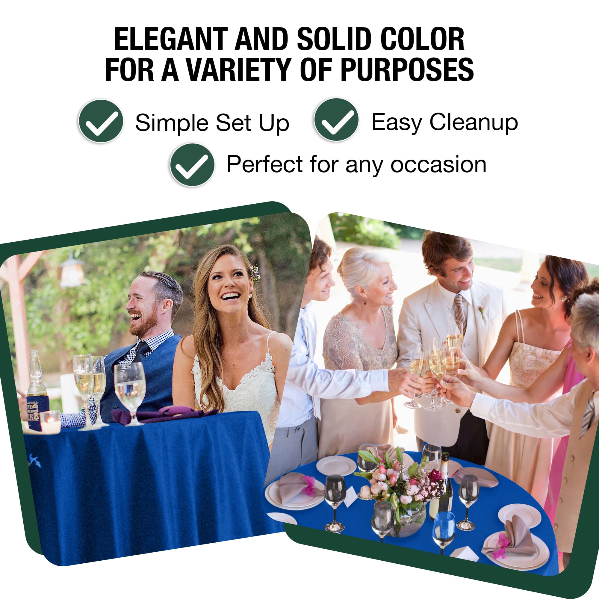 120 In. Premium Round Dark Blue Plastic Table Cover