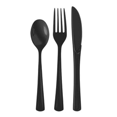 Heavy Duty Black Cutlery Combo - 24 Count