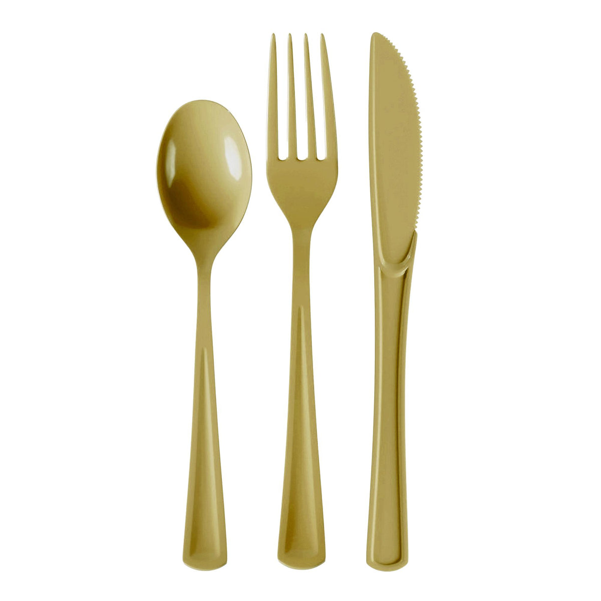 Gold Cutlery Combo Set | 50 Forks 50 Spoons And 50 Knives - 7.5 in.