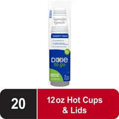 Dixie To Go 12 Oz. Cups With Lids 1 Bag Of 20 Count