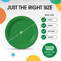 10 In. Emerald Green Paper Plates - 20 Ct.
