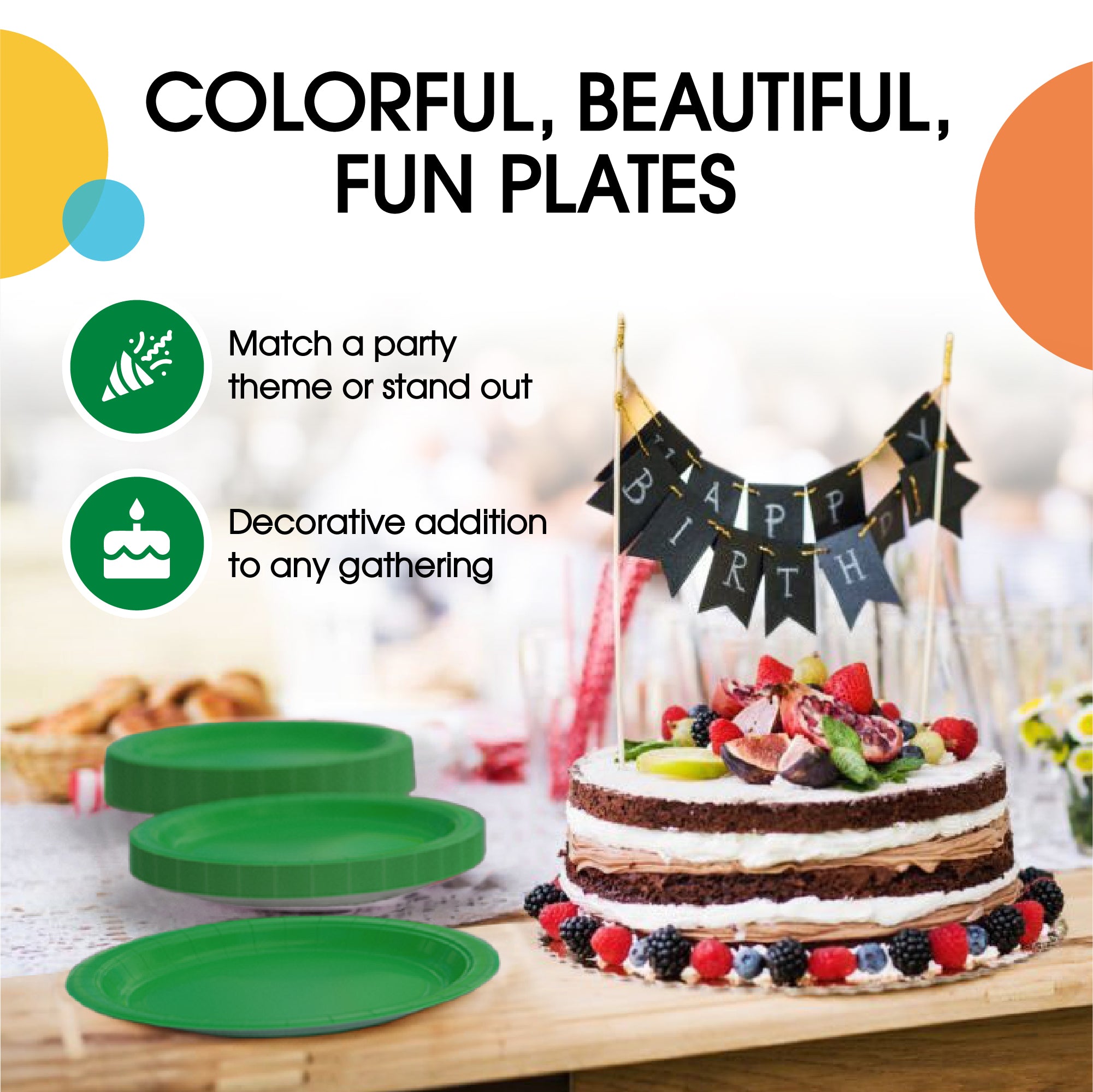 9 In. Emerald Green Paper Plates - 20 Ct.