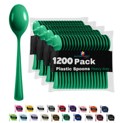Heavy Duty Emerald Green Plastic Spoons - 7 in. | Case of 1200
