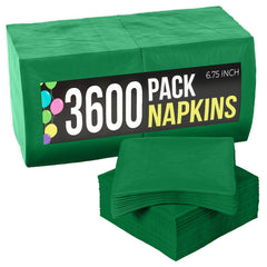 Emerald Green Luncheon Napkins - 6.75 in. x 6.75 in. | Case of 3600
