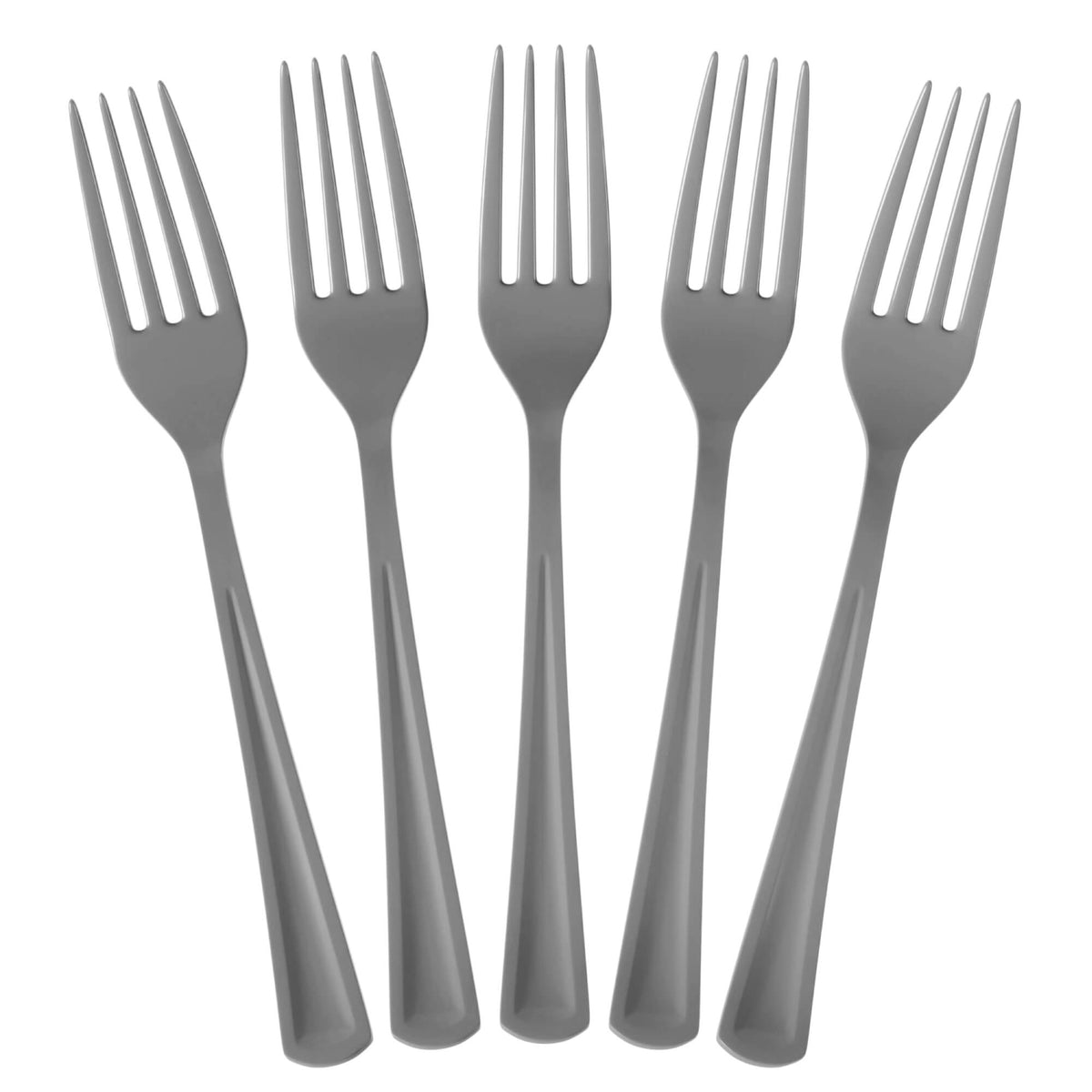 Heavy Duty Silver Plastic Forks | 100 Count