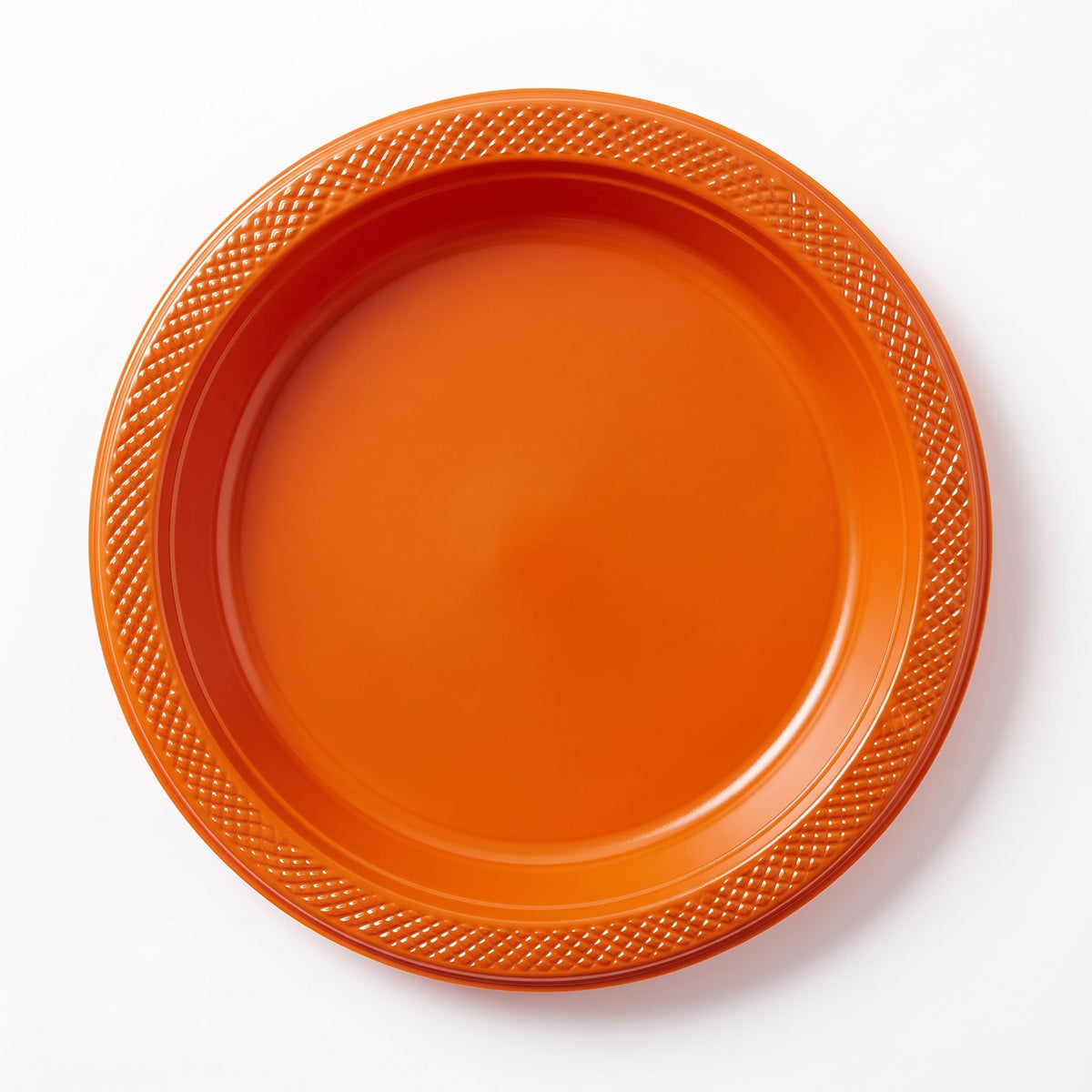 Vibrant Orange 7" Round Plastic Plates - 50 Count