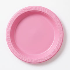 New Pink 7" Round Plastic Plates - 50 Count