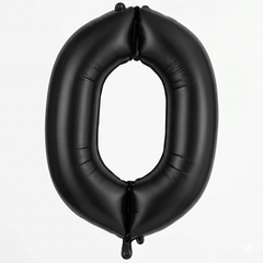 Black Number '0' Foil Balloon