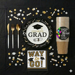Gold Standard "Congrats Grad" Party Kit - For 20 Guests