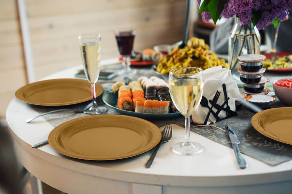 7 In. Gold Paper Plates | Case of 1000