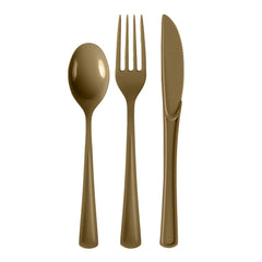 Heavy Duty Gold Cutlery Combo - 24 Count