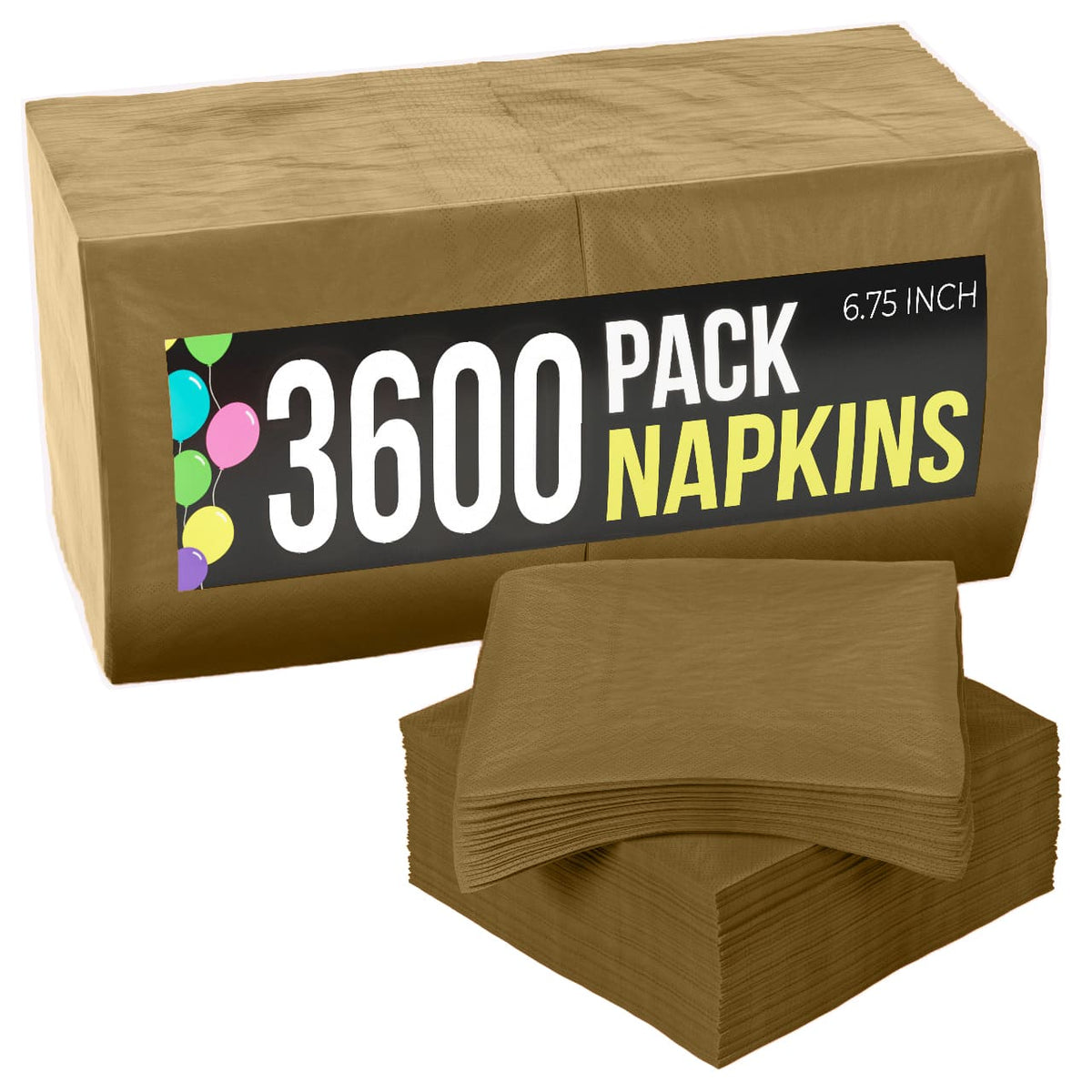 Gold Luncheon Napkins - 6.75 in. x 6.75 in. | Case of 3600