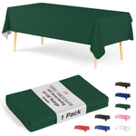 Dark Green Flannel Backed Plastic Table Cover  | 54 in. x 108 in.