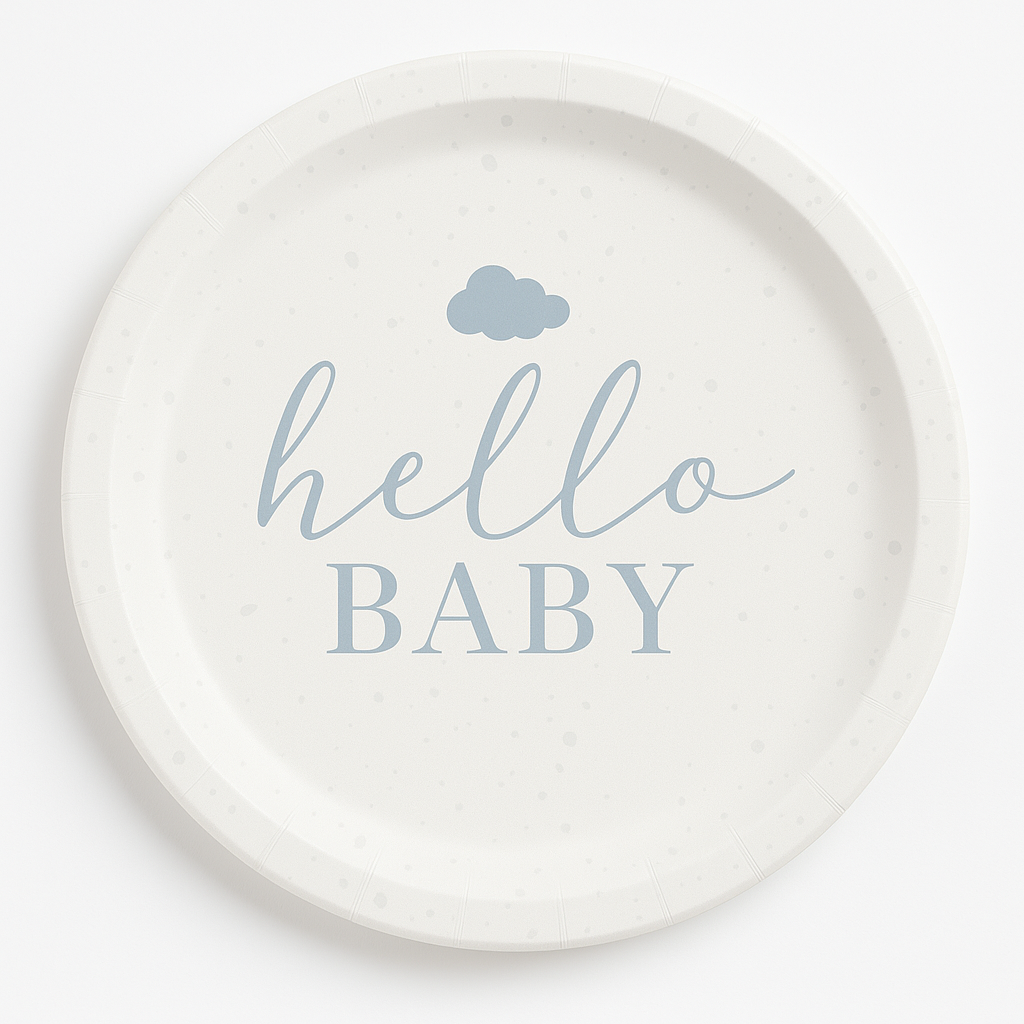 Ginger Ray "Hello Baby" Paper Plates - 10" Round