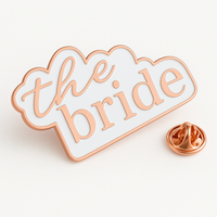 The Bride Enamel Pin - Elegant White and Rose Gold Accessory