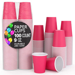 Little Gym - 9 Oz. Cerise Paper Cups - 100 Ct.