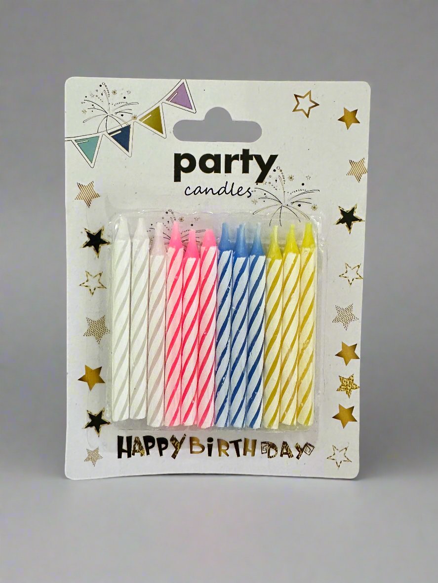 Unleashed - 24 Assorted Color Birthday Candles - 12 Count