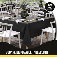Premium Square Black Table Cover 70" x 70" | 1 Pack