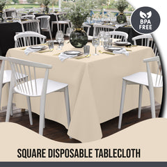 Premium Square Ivory Table Cover 85" x 85" | 1 Pack