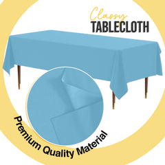 Premium Sky Blue Plastic Table Cover | 54 in. x 108 in.