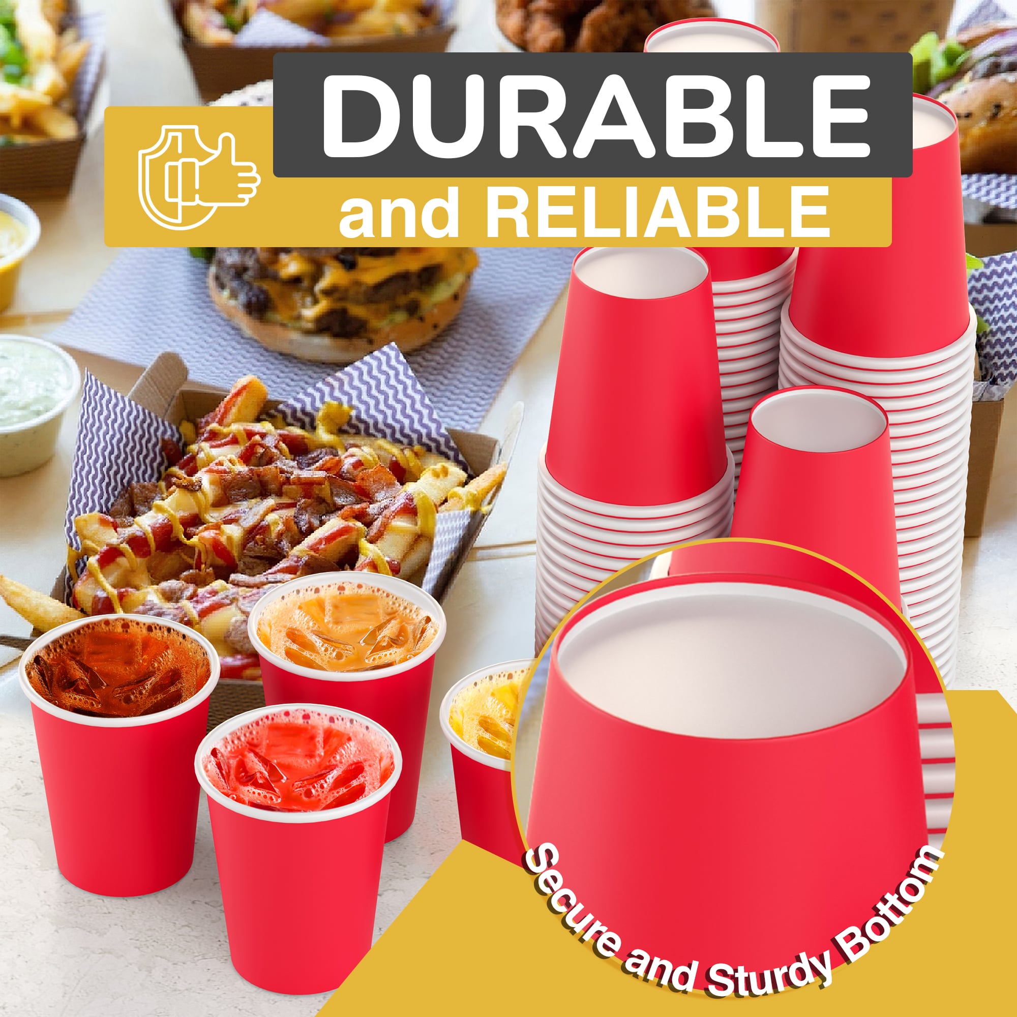 12 Oz. Red Paper Cups | 20 Count