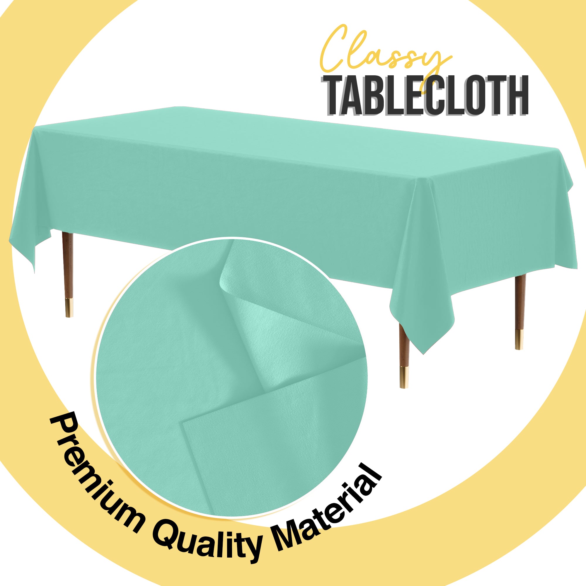 Premium Mint Plastic Table Cover | 54 in. x 108 in.