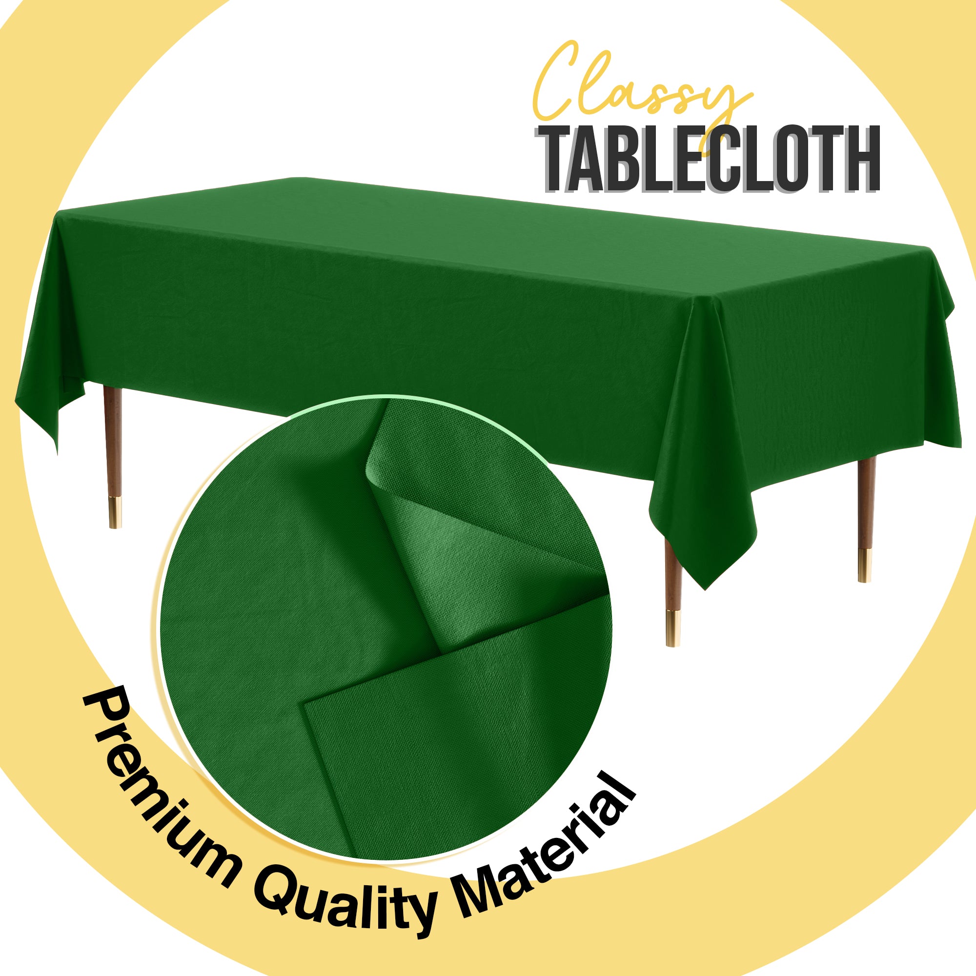 Premium Emerald Green Plastic Table Cover | 54 in. x 108 in.