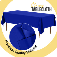 Premium Dark Blue Plastic Table Cover | 54 in. x 108 in.