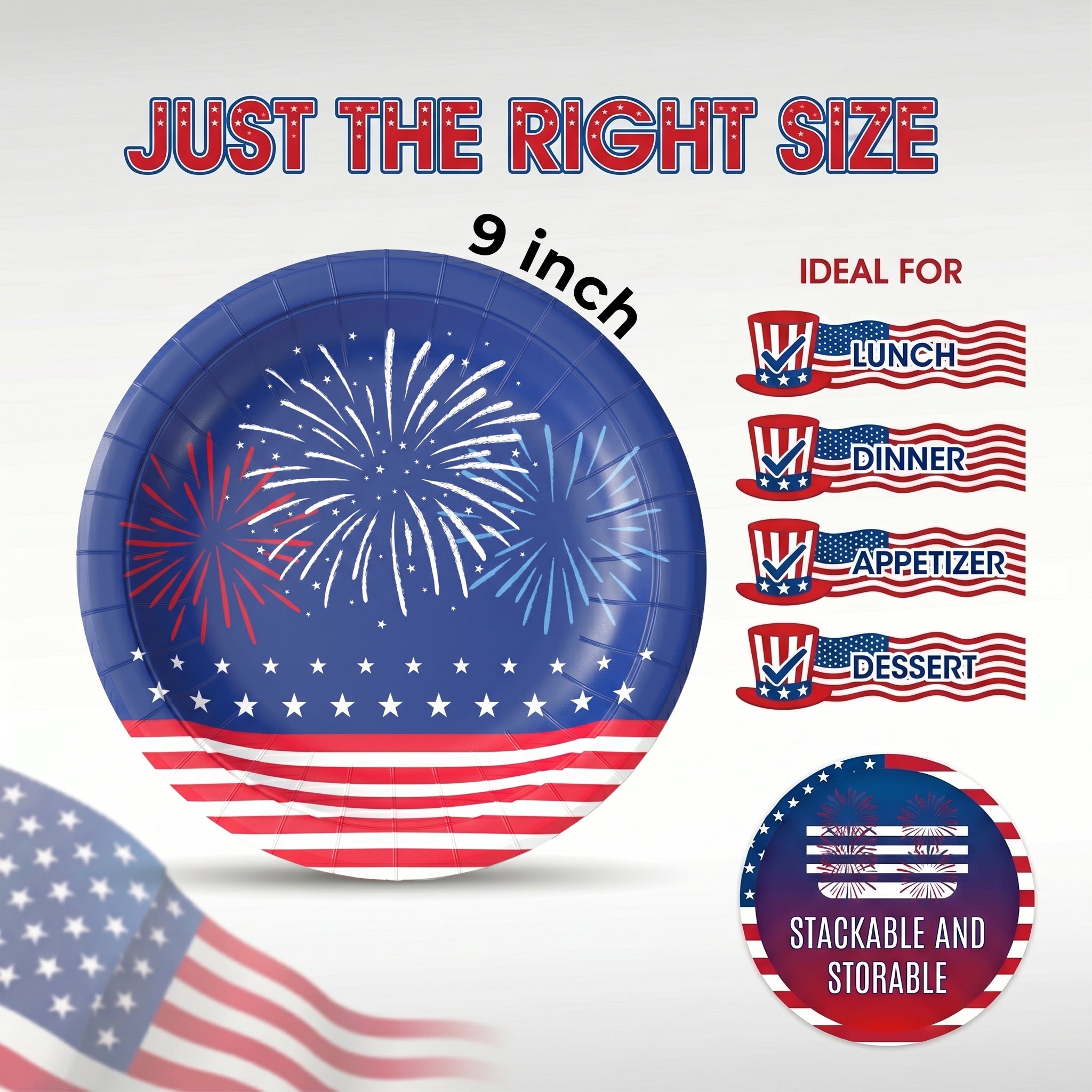 9" Starburst Paper Plates - 20 Ct.