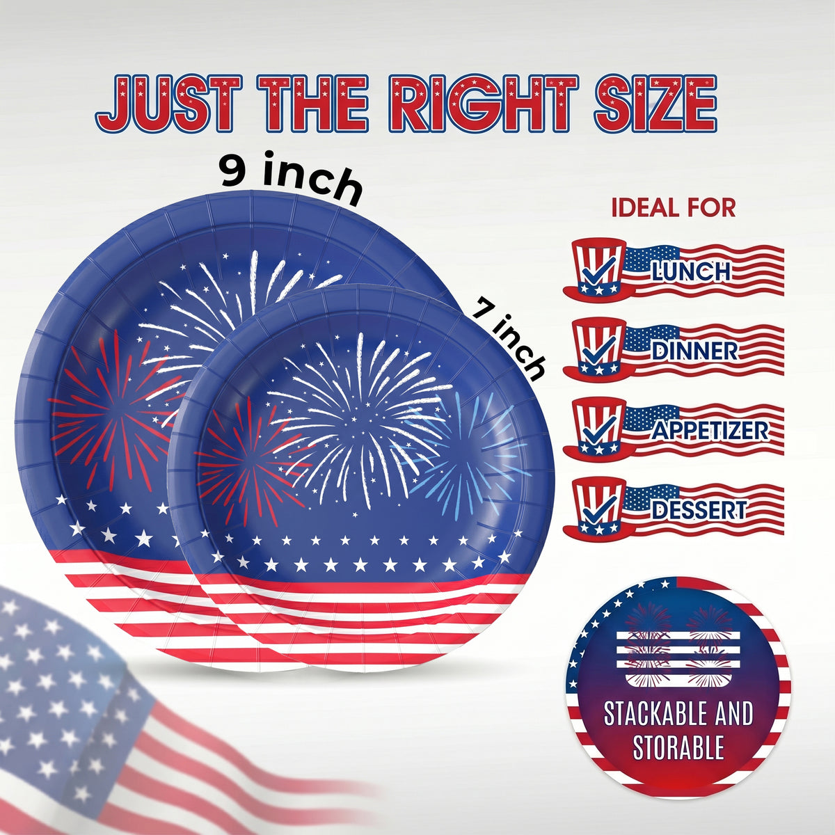 9" & 7" Starburst Paper Plates Combo - 20|20